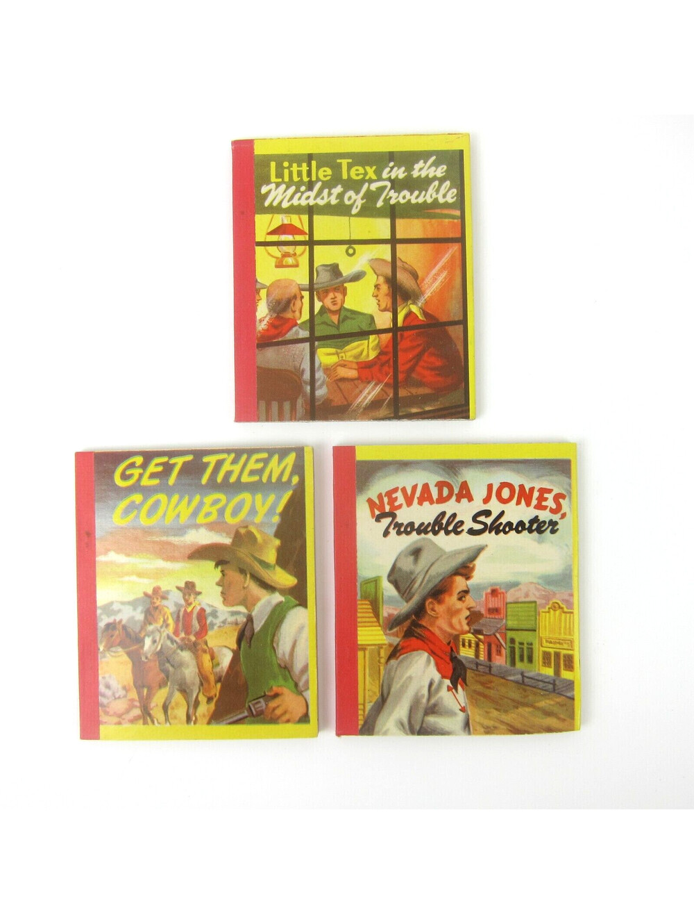3 Vintage 1949 Kids Cowboy Western Swap It Books Samuel Lowe Little Tex Nevada